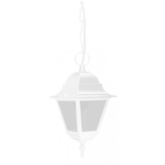 Светильник садово-парковый, серии «Классика», (НСУ) FERON 4205 IP44, цвет белый, 4-х гранник, на цепочке, 185*185*870мм фото