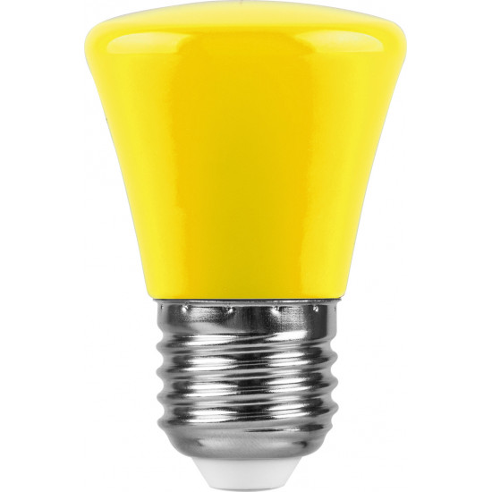 Лампа светодиодная FERON LB-372, C45 (колокольчик), 1W 230V E27 (желтый), рассеиватель матовый желтый, угол рассеивания 220°, 70*45мм картинка