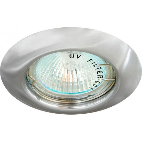 Светильник потолочный встраиваемый (ИВО) FERON DL13, под лампу MR16 G5.3, хром, круг, 80*80*30 мм, монтажн.отв. 52*65мм, мм,  корпус металл, неповоротный фотография