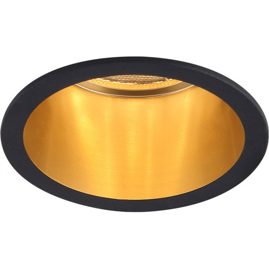 Светильник потолочный встраиваемый (ИВО) FERON DL6003, под лампу MR16 G5.3, черный-золотой, круг, 68*68*50 мм, монтажн.отв. 62 монтажный диаметр 62мм,  корпус металл, неповоротный foto