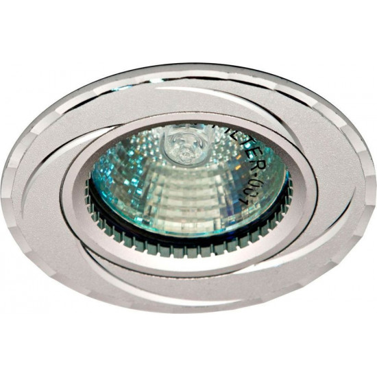 Светильник потолочный встраиваемый (ИВО) FERON GS-M361, под лампу MR16 G5.3, серебро, круг, 80*80*25 мм, монтажн.отв. 57*65мм, мм,  корпус металл, неповоротный фотография