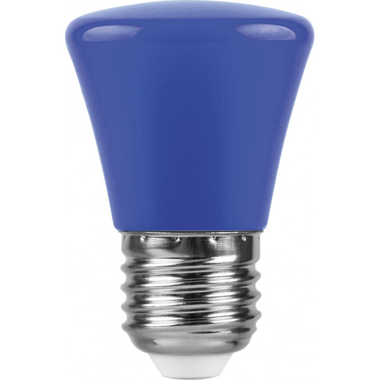 Лампа светодиодная FERON LB-372, C45 (колокольчик), 1W 230V E27 (синий), рассеиватель матовый синий, угол рассеивания 220°, 70*45мм jpg