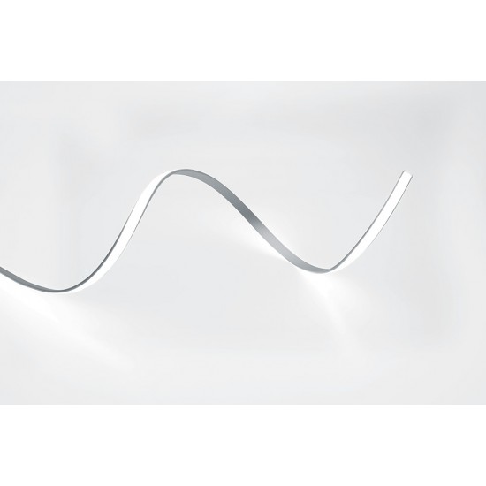 Профиль накладной для светодиодной ленты FERON CAB264 «накладной», цвет серебро, в комплекте 2 заглушки + экран + 4 крепежа, 2000*15*6,4мм фотография