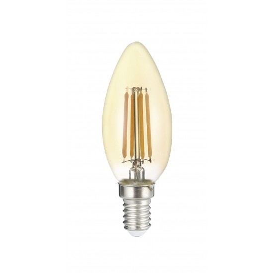 Лампа светодиодная декоративная PLED OMNI C35 8w E14 4000K Gold изображение