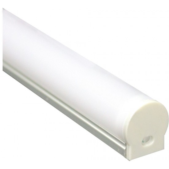 Профиль накладной для светодиодной ленты FERON CAB282 «накладной круглый узкий», цвет серебро, в комплекте 2 заглушки + 4 крепежа, 2000*16*20мм image