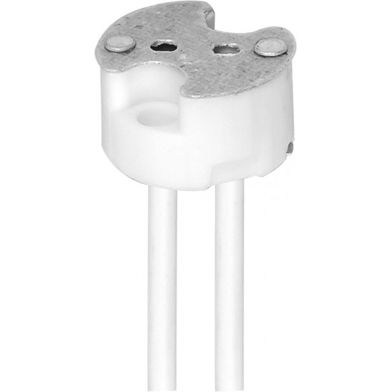 Патрон для ламп галогенных/светодиодных FERON LH26 230V G5.3, керамика, длина провода 0,15м, цвет белый, 17*17*10мм изображение