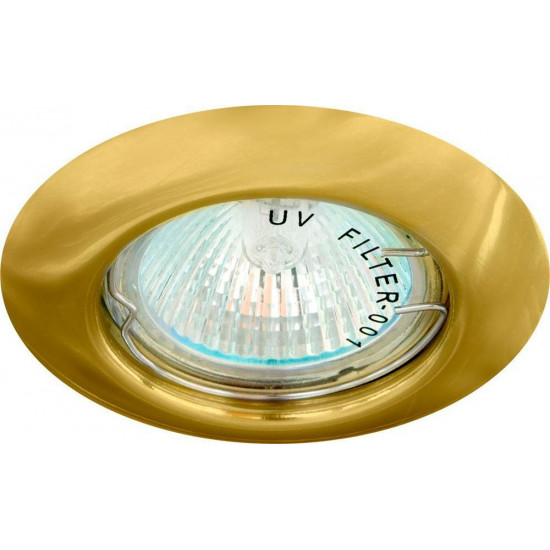 Светильник потолочный встраиваемый (ИВО) FERON DL13, под лампу MR16 G5.3, золото, круг, 80*80*30 мм, монтажн.отв. 52*65мм, мм,  корпус металл, неповоротный картинка
