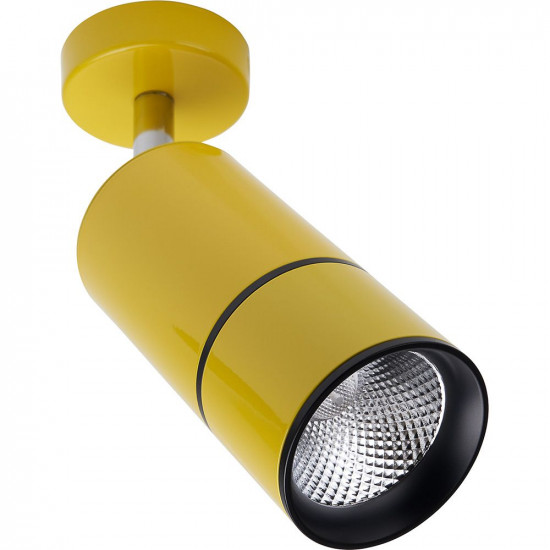 Светильник накладной светодиодный для акцентного освещения, спот поворотный (ДПО) FERON AL526, 12W, 4000К (белый), 170-265V, 1080Lm, IP40, угол рассеивания 35°, цвет желтый, корпус алюминий, рассеиватель поликарбонат, 60*60*195 фото