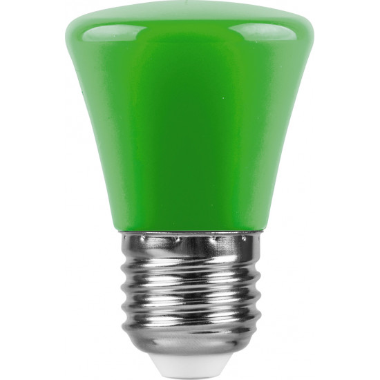 Лампа светодиодная FERON LB-372, C45 (колокольчик), 1W 230V E27 (зеленый), рассеиватель матовый зеленый, угол рассеивания 220°, 70*45мм jpg