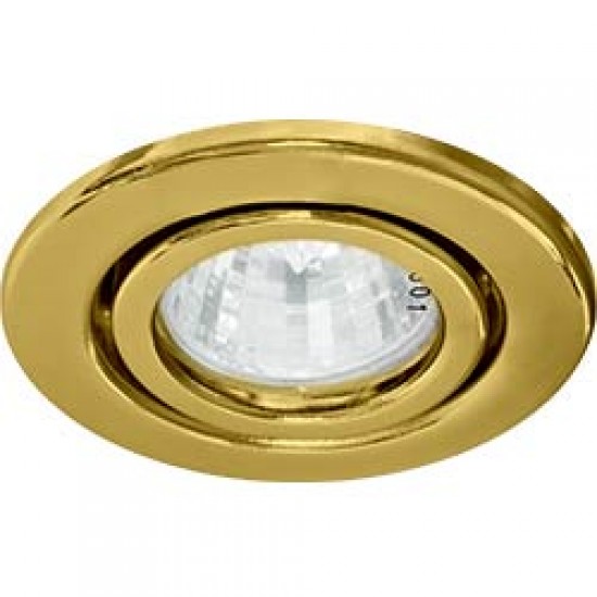 Светильник потолочный встраиваемый (ИВО) FERON DL11, под лампу MR16 G5.3, золото, круг, 90*90*27 мм, монтажн.отв. 59*65мм, мм,  корпус металл, поворотный jpg