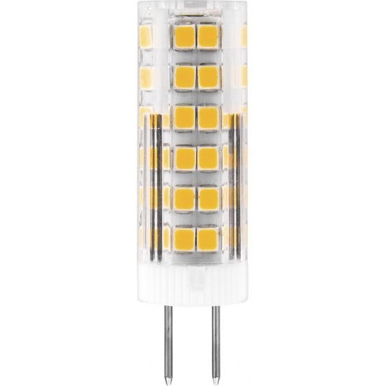 Лампа светодиодная FERON LB-433, JC (капсульная), 7W 230V G4 4000К (белый), рассеиватель прозрачный 580Lm, угол рассеивания 270°, 50*16мм фото