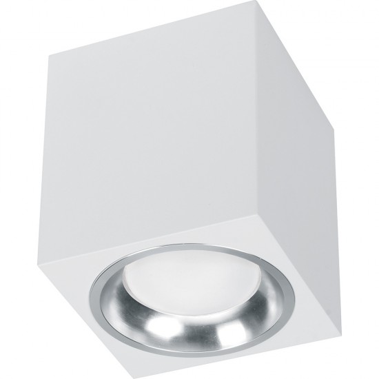 Светильник накладной под лампу, спот неповоротный (ИПО) FERON ML1754, GU10 35W, 220VV, IP20, цвет белый, корпус металл, 80*80*90 фото