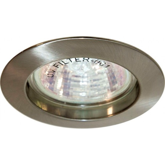 Светильник потолочный встраиваемый (ИВО) FERON DL307, под лампу MR16 G5.3, титан, круг, 75*75*24 мм, монтажн.отв. 60*65мм, мм,  корпус металл, неповоротный foto