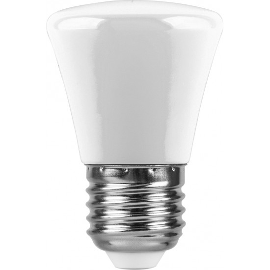 Лампа светодиодная FERON LB-372, C45 (колокольчик), 1W 230V E27 6400К (дневной), рассеиватель матовый белый, 80Lm, угол рассеивания 220°, 70*45мм изображение
