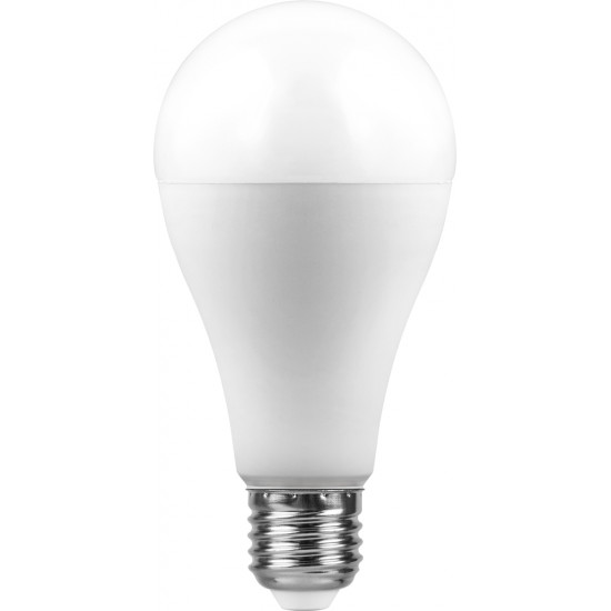 Лампа светодиодная FERON LB-98, A65 (шар), 20W 230V E27 4000К (белый), рассеиватель матовый белый, 1800Lm, угол рассеивания 220°, корпус пластик, 135*65мм image