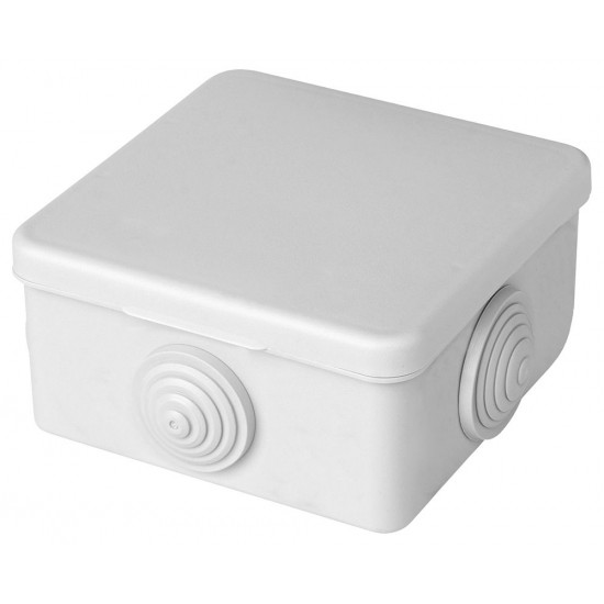 Распределительная коробка STEKKER EBX10-24-44, количество вводов: 4, пластик, цвет белый, размер 75*75*42мм. Номинальное напряжение 250/380В, номинальный ток 10А, диапазон рабочих температур -60°C - +40°C, IP53 фото