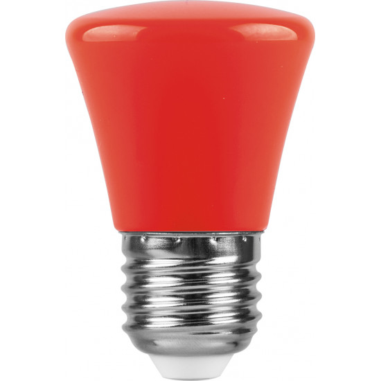 Лампа светодиодная FERON LB-372, C45 (колокольчик), 1W 230V E27 (красный), рассеиватель матовый красный, угол рассеивания 220°, 70*45мм jpg